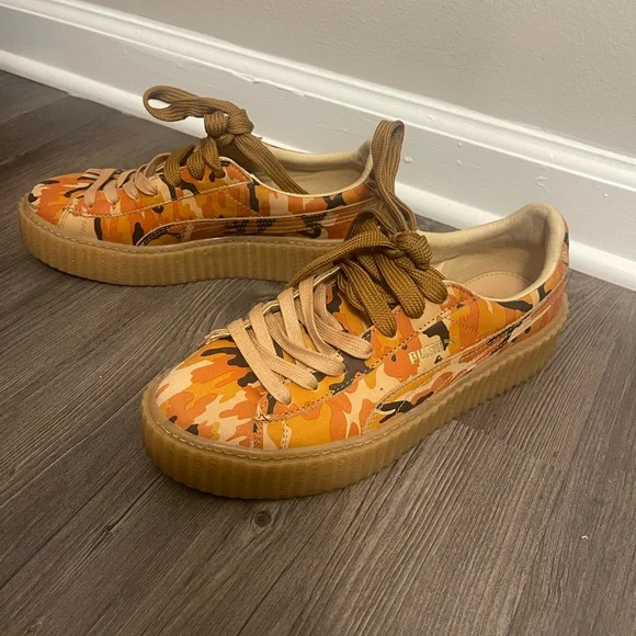 Puma x FENTY Orange Camo Creepers - Picture 2 of 6